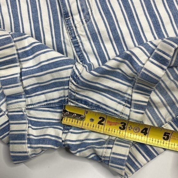 American Eagle Mom Short Blue White Striped Size 12 - Picture 5 of 9